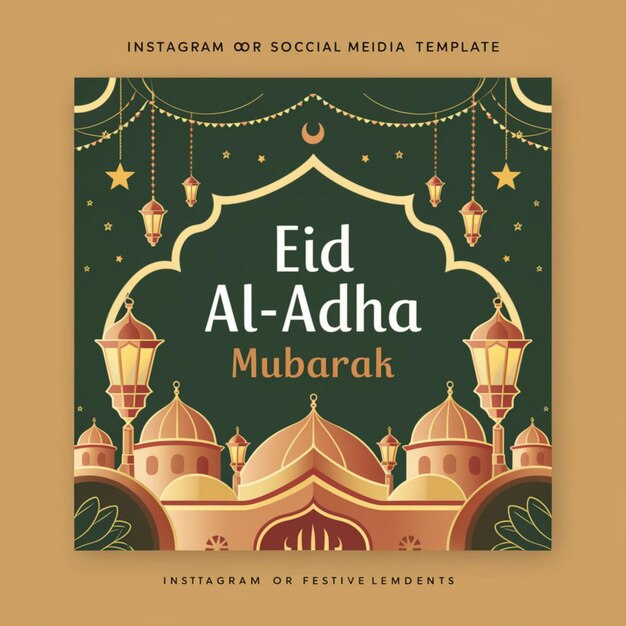 Happy Eid al Adha Mubarak Social Media Banner Template