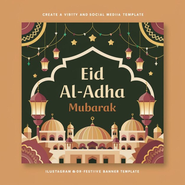 Happy Eid al Adha Mubarak Social Media Banner Template