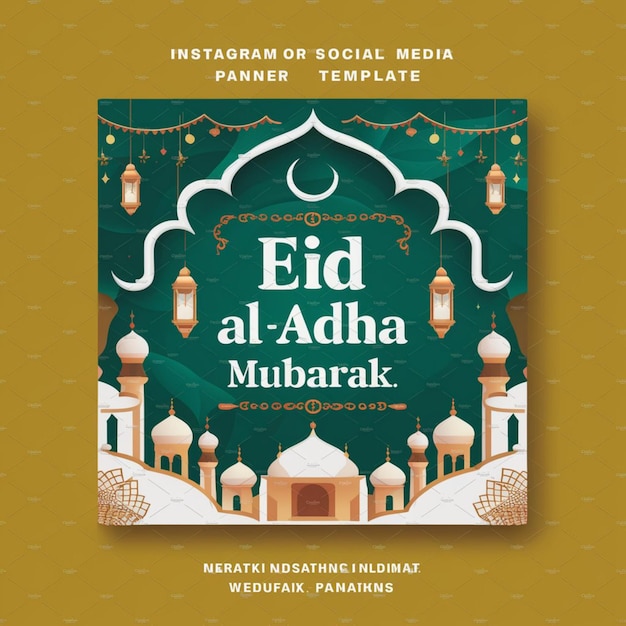 Happy Eid al Adha Mubarak Social Media Banner Template