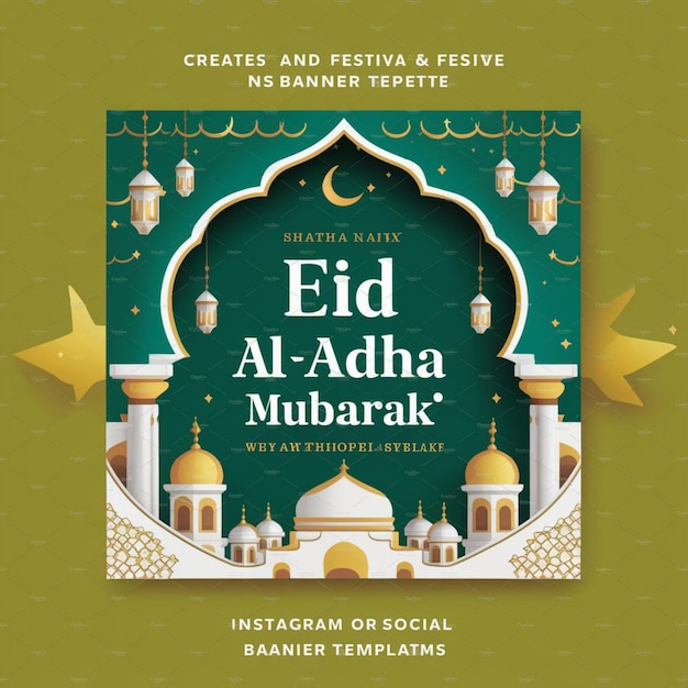 Happy Eid al Adha Mubarak Social Media Banner Template