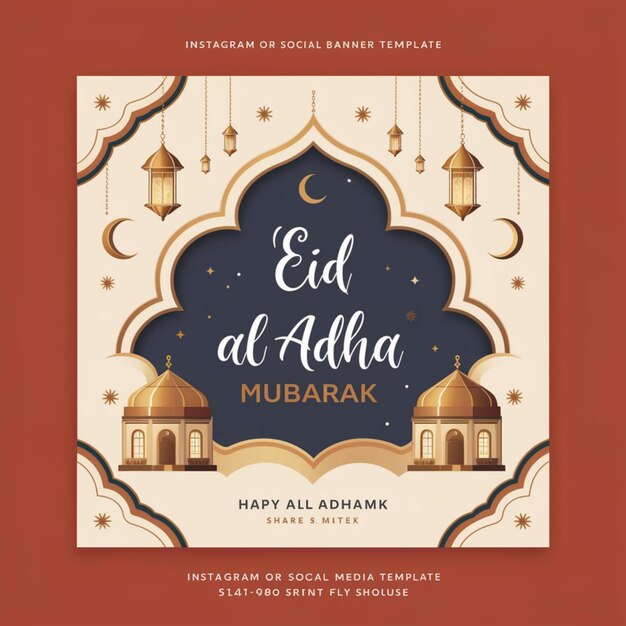 Happy Eid al Adha Mubarak Social Media Banner Template