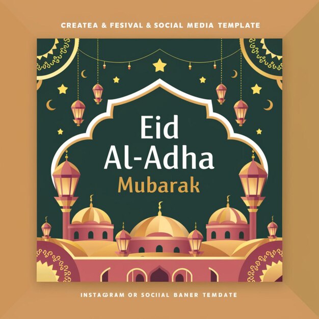 Happy Eid al Adha Mubarak Social Media Banner Template