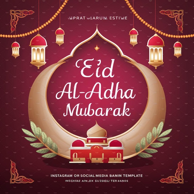 Happy Eid al Adha Mubarak Social Media Banner Template