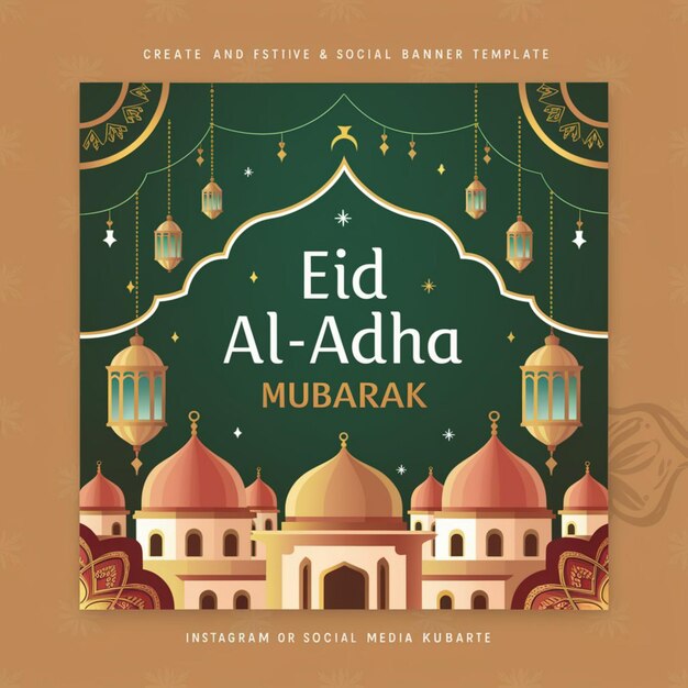 Happy Eid al Adha Mubarak Social Media Banner Template