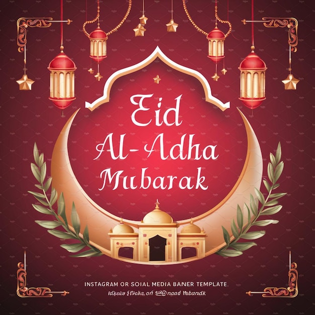 Happy Eid al Adha Mubarak Social Media Banner Template