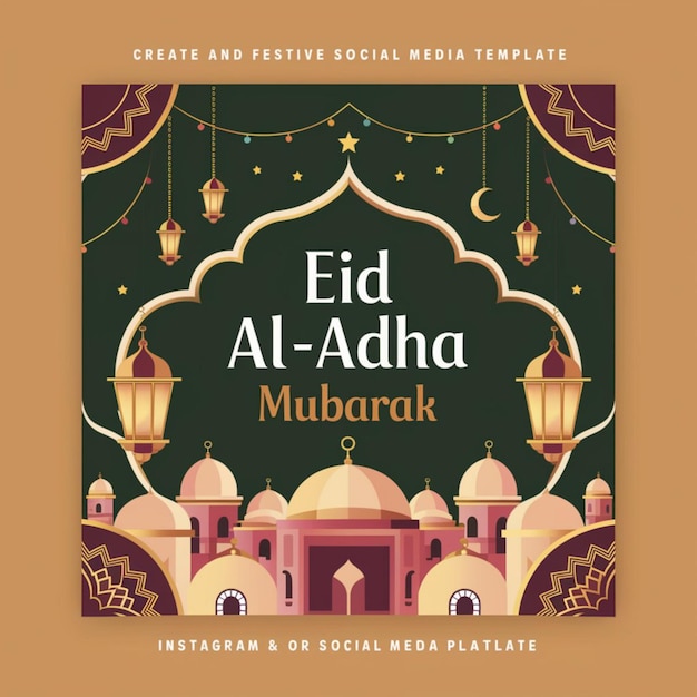 Happy Eid al Adha Mubarak Social Media Banner Template