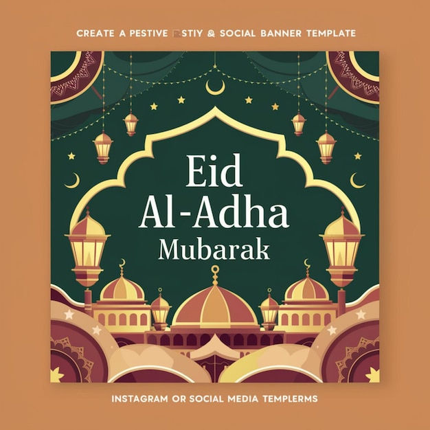 Happy Eid al Adha Mubarak Social Media Banner Template