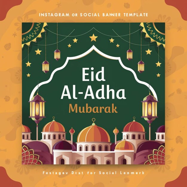 Happy Eid al Adha Mubarak Social Media Banner Template