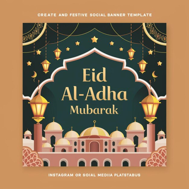 Happy Eid al Adha Mubarak Social Media Banner Template