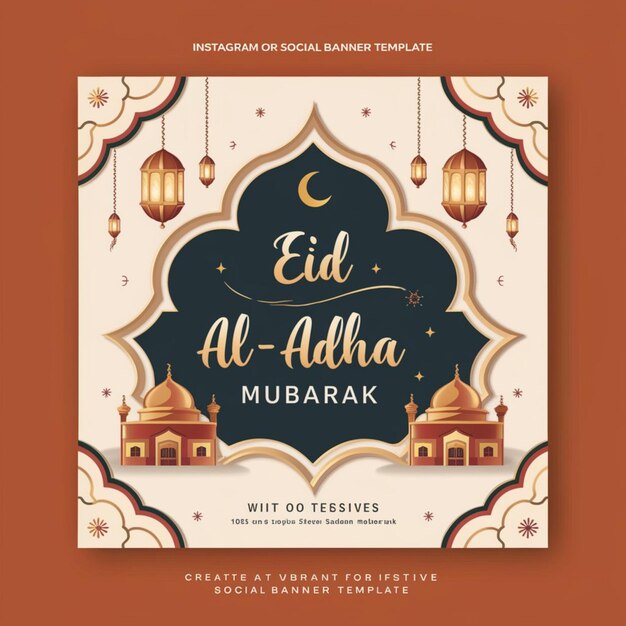 Happy Eid al Adha Mubarak Social Media Banner Template