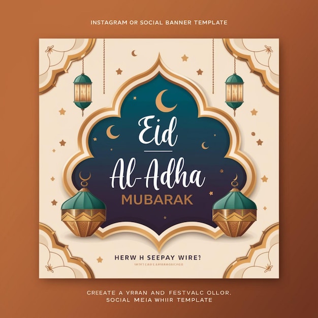 Happy Eid al Adha Mubarak Social Media Banner Template