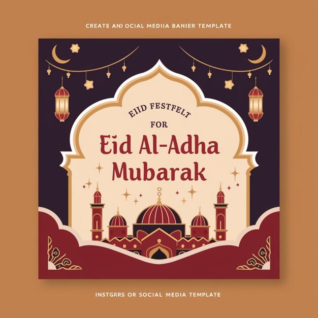 Happy Eid al Adha Mubarak Social Media Banner Template