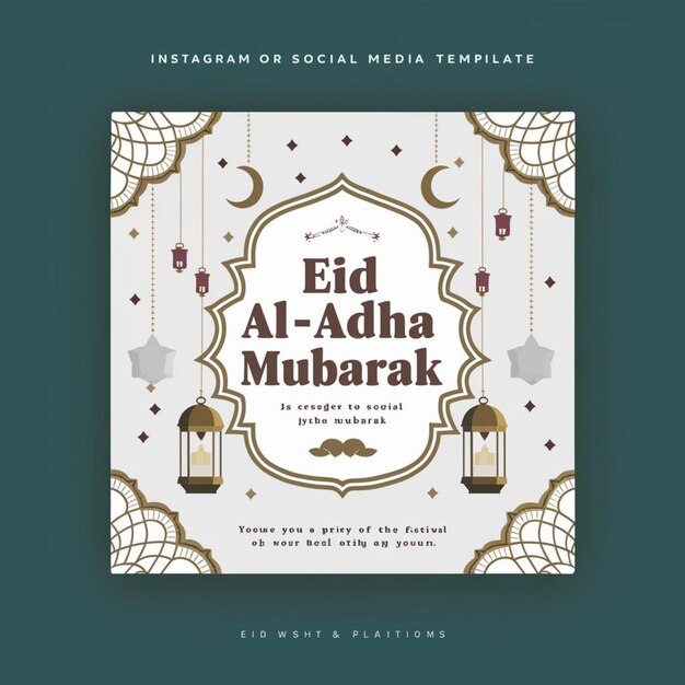 Photo happy eid al adha mubarak social media banner template