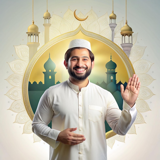 Happy Eid greetings Islamic background Islamic social media banner and poster