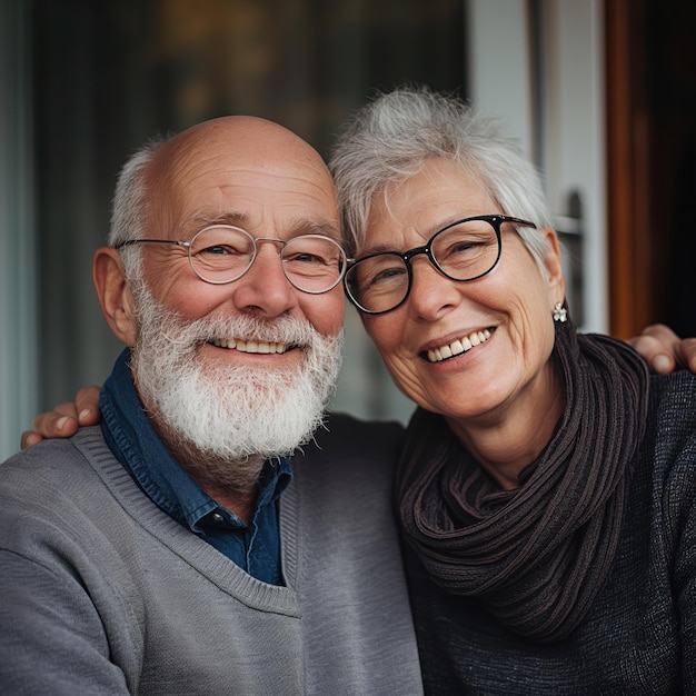 Happy elderly couple having a nice time together