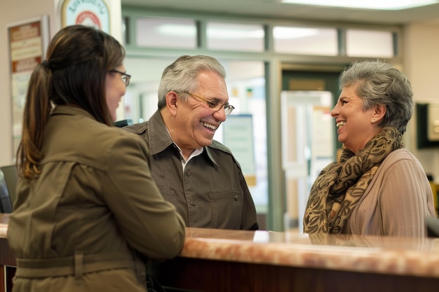 Happy elderly couple receiving financial advice tailored banking solutions