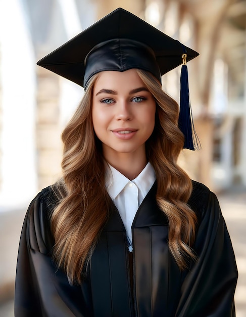 happy face graduation girl close up shot