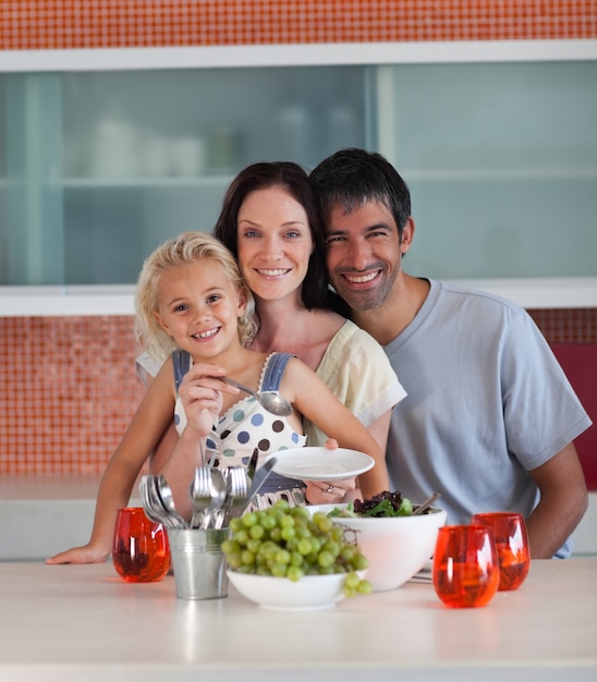 Happy familie in the kitchen