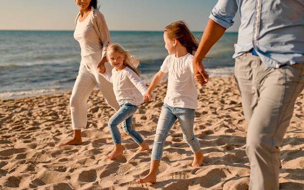 Happy family on the beach