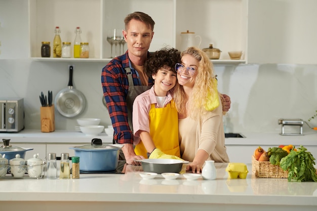 Happy Family Cooking Together