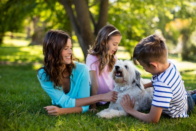 Happy family enjoying in park