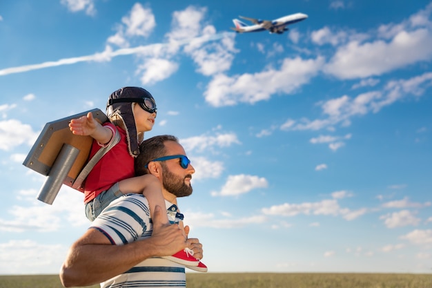 Happy family having fun outdoor