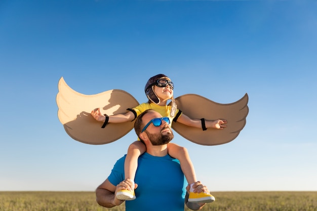 Happy family having fun outdoor