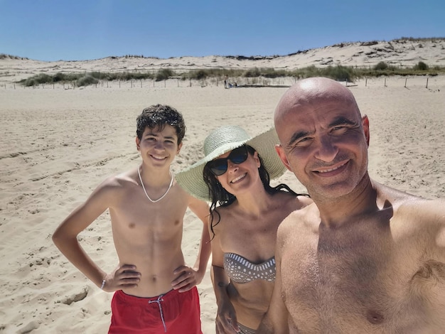 Happy family on holiday at the beach