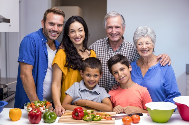 Happy family in the kitchen