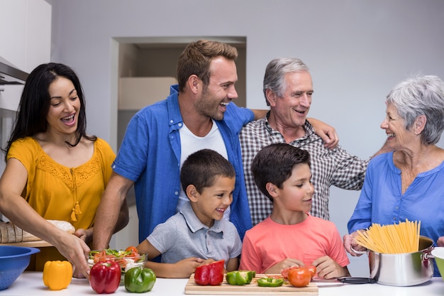 Happy family in the kitchen