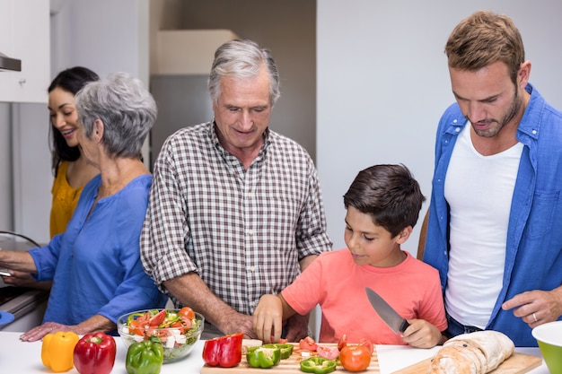 Happy family in the kitchen