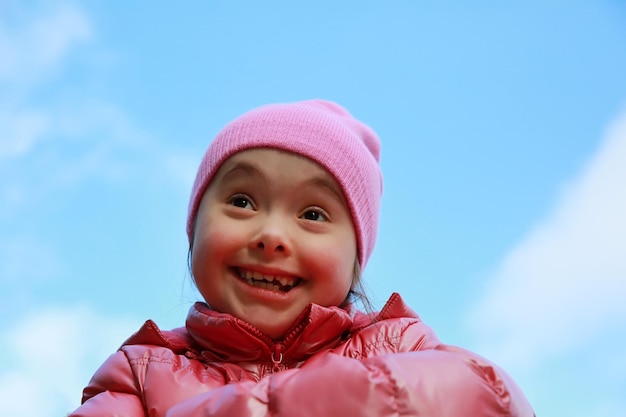 Happy family moments - young girl having fun