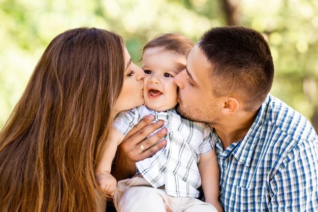 Happy family in the park