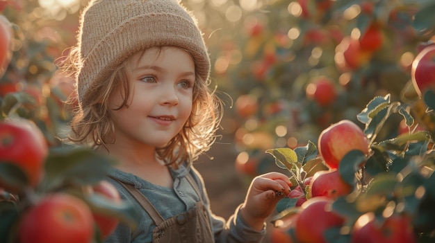 Happy Family Picking Fresh Apples in Sunny Orchard Joyful Bonding Moment Captured with Canon EOS R5