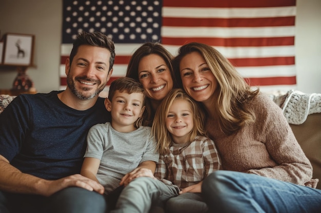 Happy Family Portrait in Cozy Home Setting