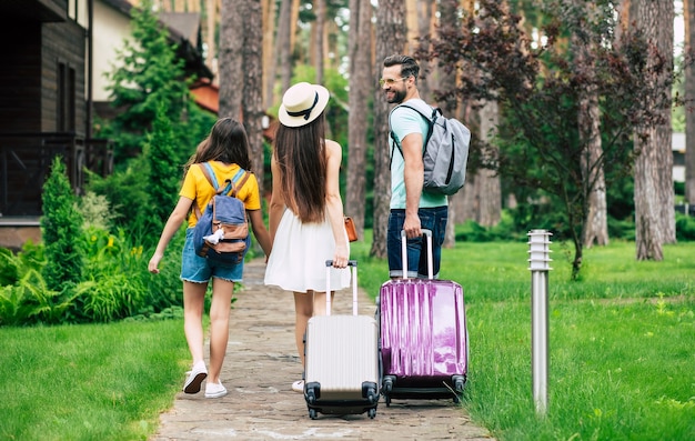 happy family in vacation