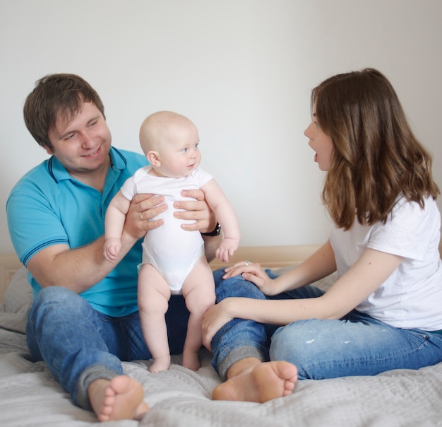 happy family with baby