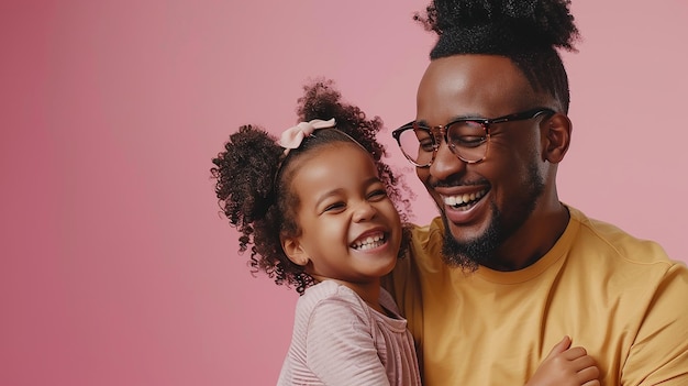 happy father and daughter pose for a photo