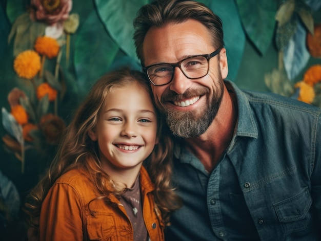 Happy Father Day Father and daughter smiling happily Generative AI