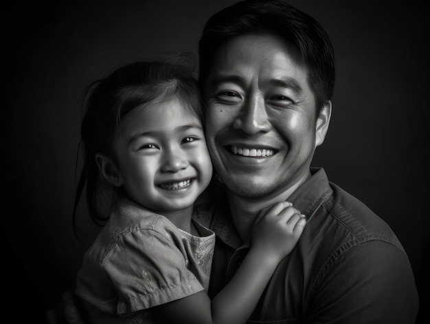 Happy Father Day Father and daughter smiling happily Generative AI