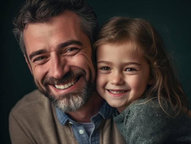 Happy Father Day Father and daughter smiling happily Generative AI