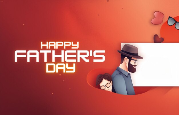 Photo happy fathers day banner design and greeting card for social media generative ai