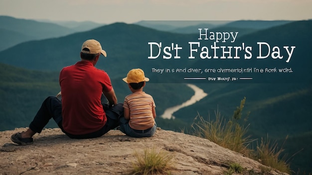 Photo happy fathers day banner for social media post with son and father hand together