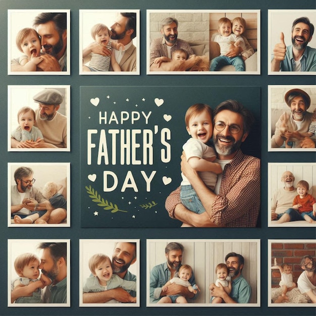 Happy Fathers Day in the center with an elegant font