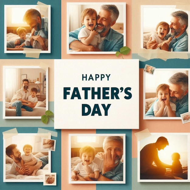 Happy Fathers Day in the center with an elegant font