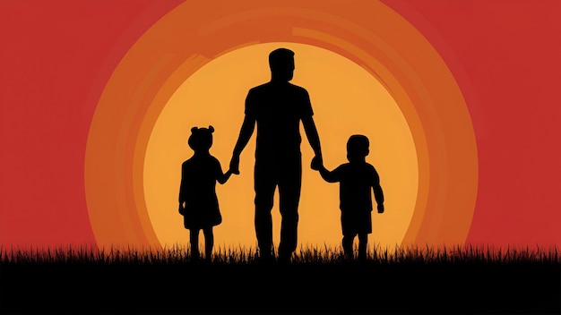 Happy fathers day illustration of father and child celebrating fathers day