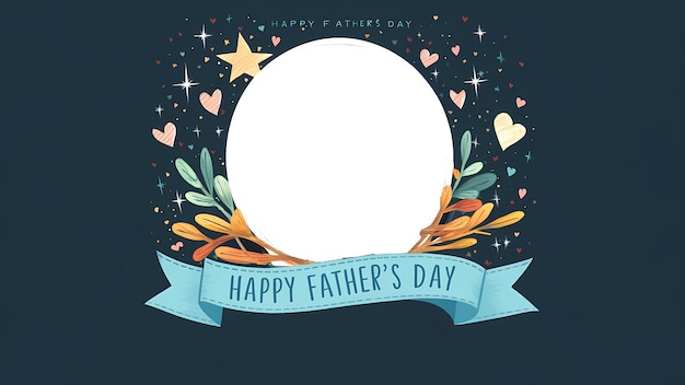 happy fathers day poster with hearts and a ribbon for fathers day Happy Fathers Day Illustration