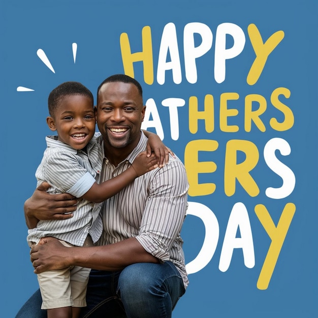 Happy fathers day silhouette background with father and child