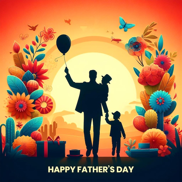 Happy Fathers Day social media post Celebrating Happy Fathers Day