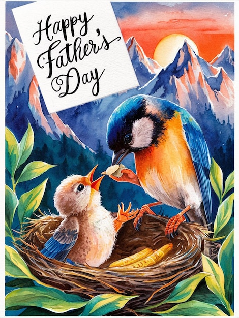 Happy Fathers Day Social Media Post Design showing fathers love for his childre